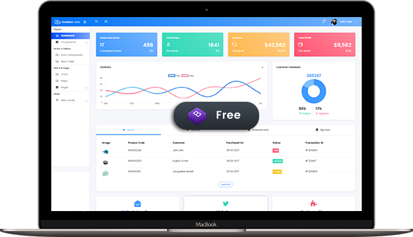 Gradient Able free dashboard template